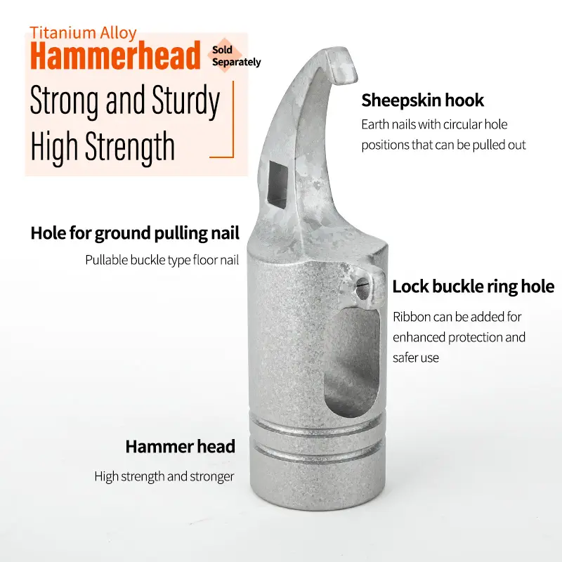 TiTo Multifunctional Tool Titanium oy Hammer Camping Accessories Hammer Survival  Tent Pegs Stake Mallet with Stake Pulle