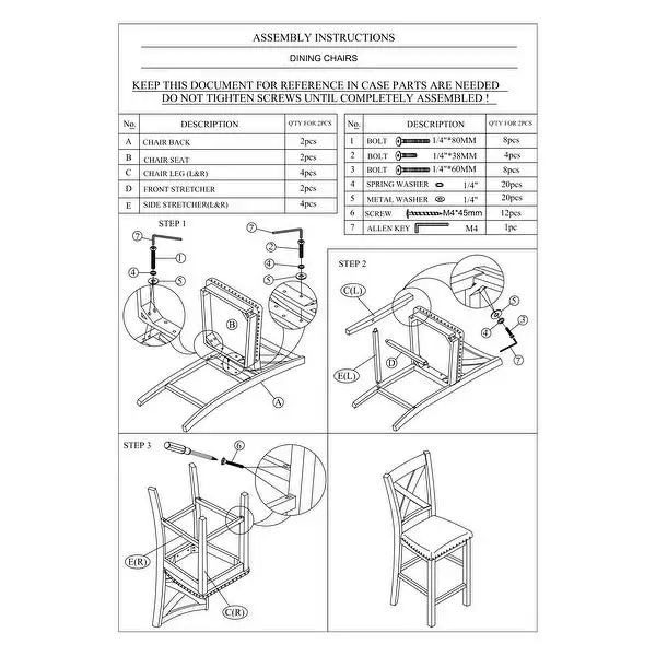 Modern Dining Room Furniture Chairs Set of 2 Counter Height Chairs Wooden High Chair X Back Design Cushion Seat