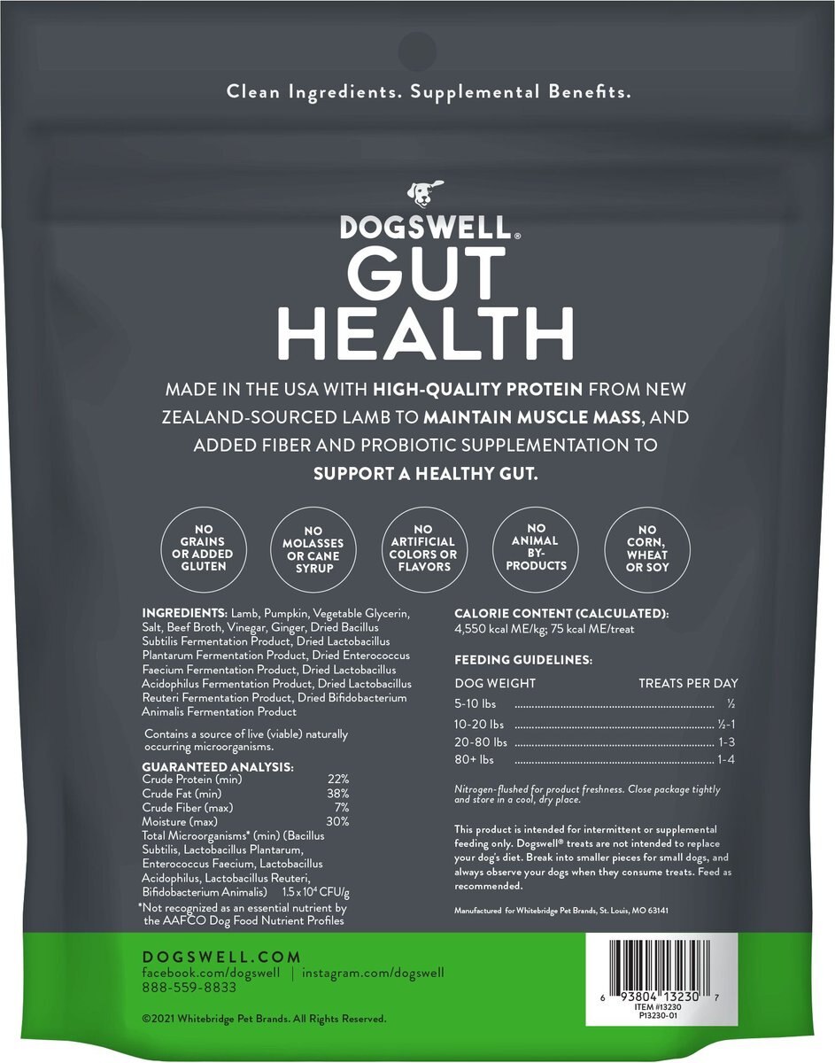 Dogswell Gut Health Lamb Recipe Jerky Dog Treats