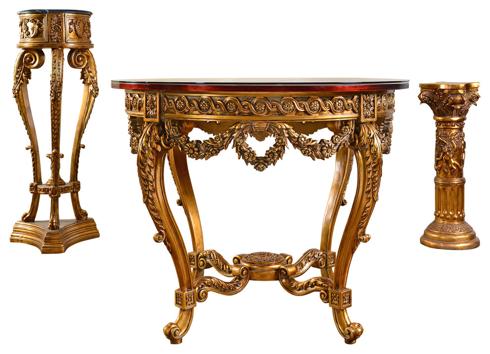 Magnific 41 quotRound Foyer Table   Victorian   Coffee Tables   by Infinity Furniture  Houzz