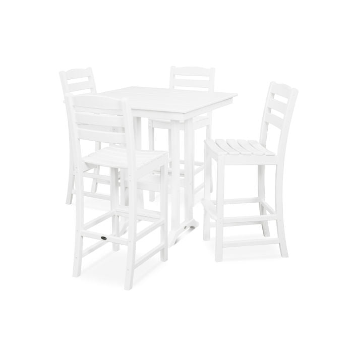 Polywood La Casa Café 5-Piece Farmhouse Trestle Bar Set PWS435-1