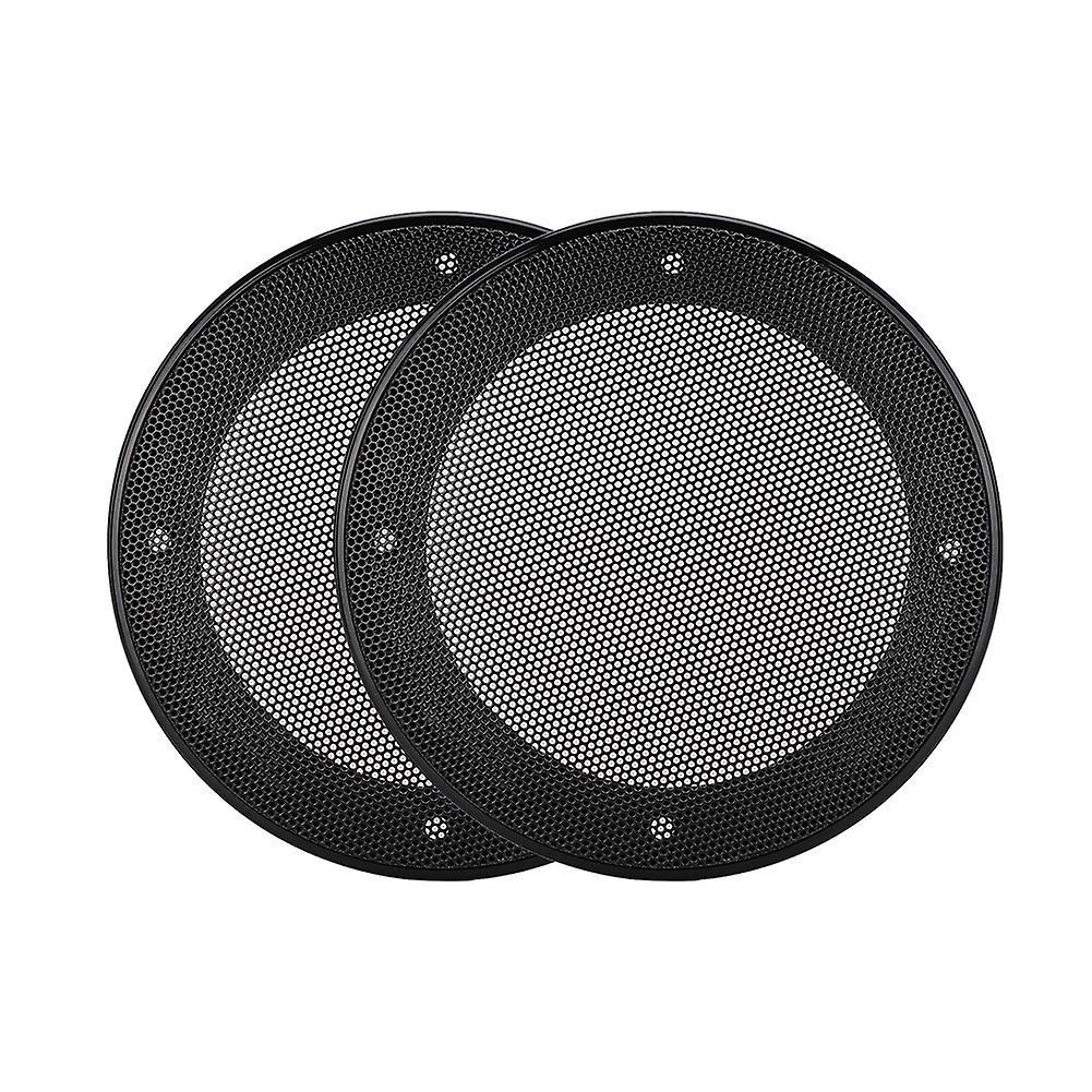 2pcs 4inch Speaker Loudspeaker Protective Cover Speaker Decoration(black+black)