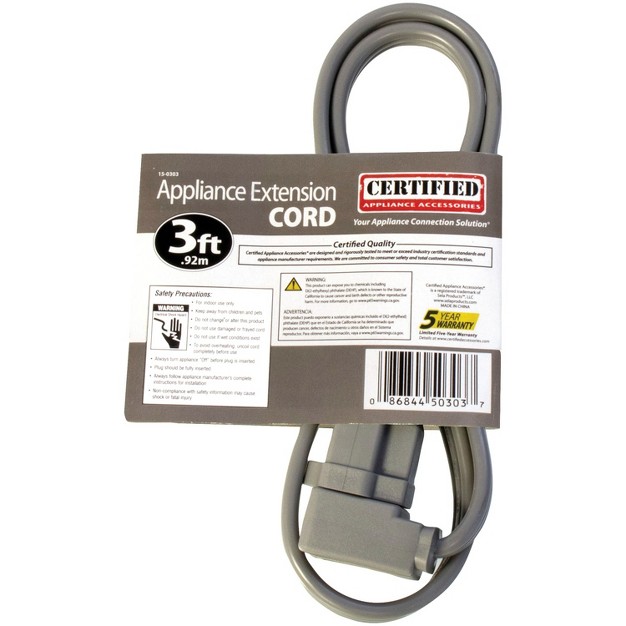 Certified Appliance Accessories 15 amp Grounded Appliance Extension Cord