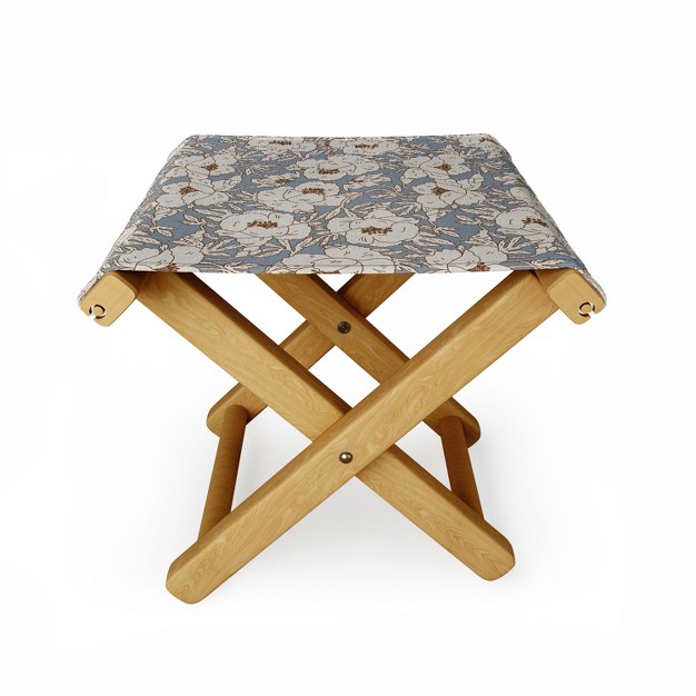 Holli Zollinger Indra Poppy Denim Folding Stool Deny Designs