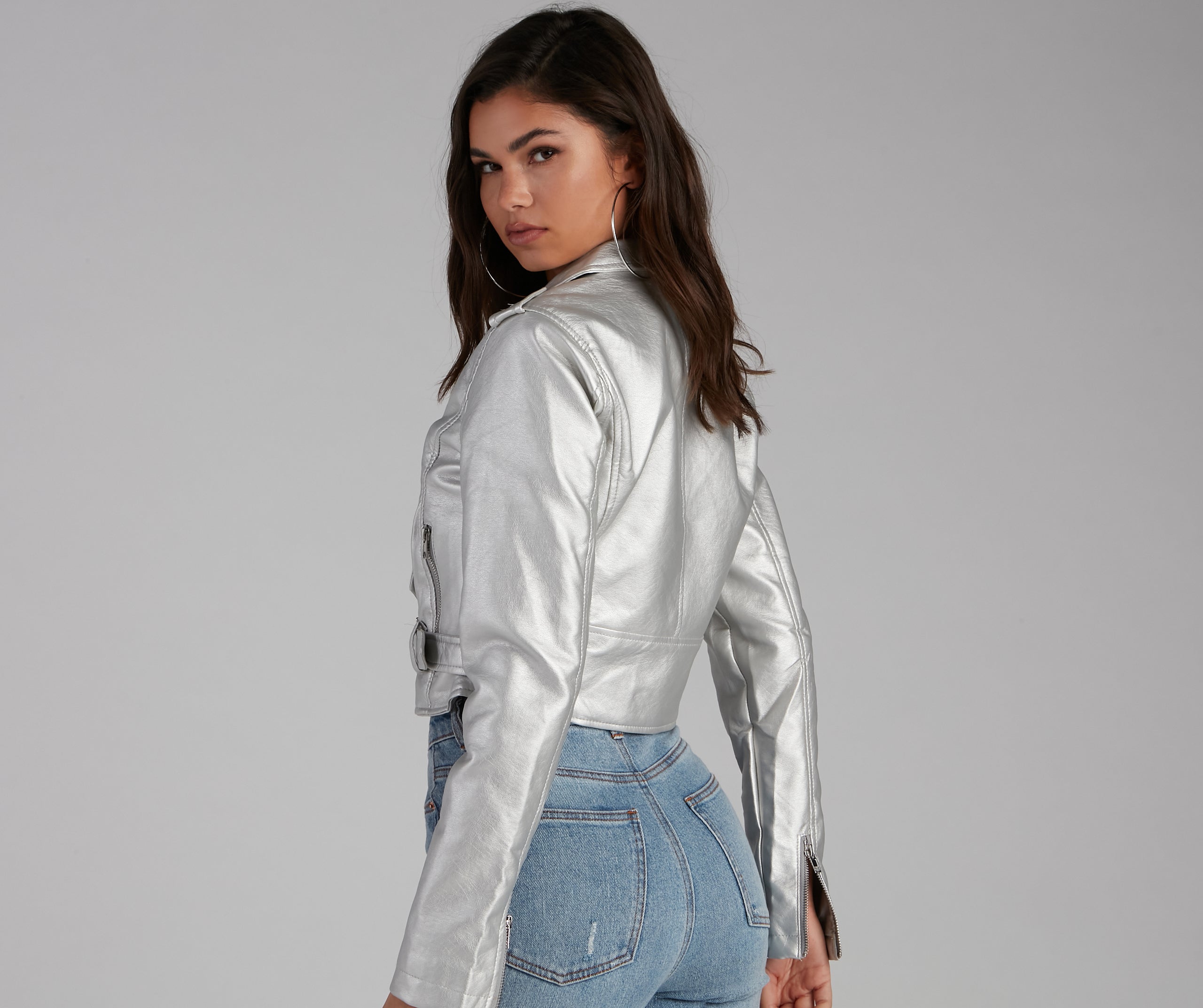 All That Shine Metallic Moto Jacket