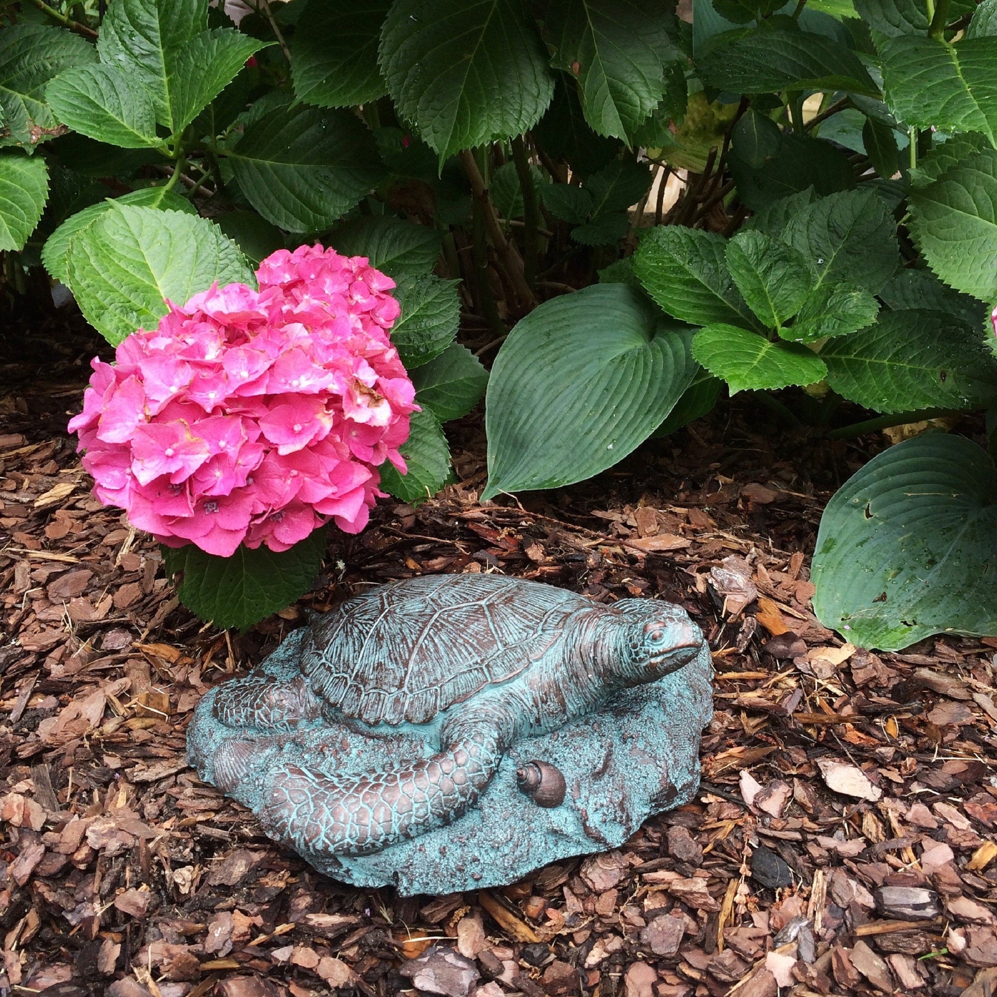 Homestyles 11 in. Sea Turtle 3/D Coastal Stepping Stone Nautical Beach Garden Statue Bronze Patina Finish