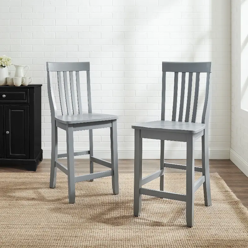 School House Gray Counter Height Stool (Set of 2)