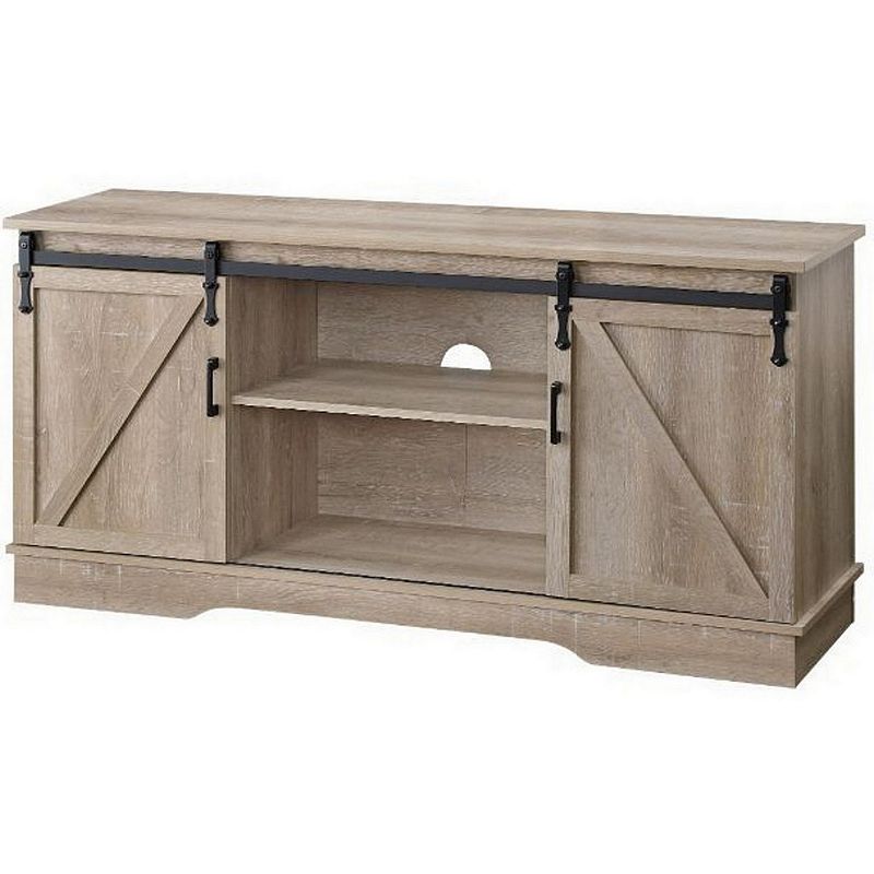 Versatile Rectangular Wooden TV Stand， Brown