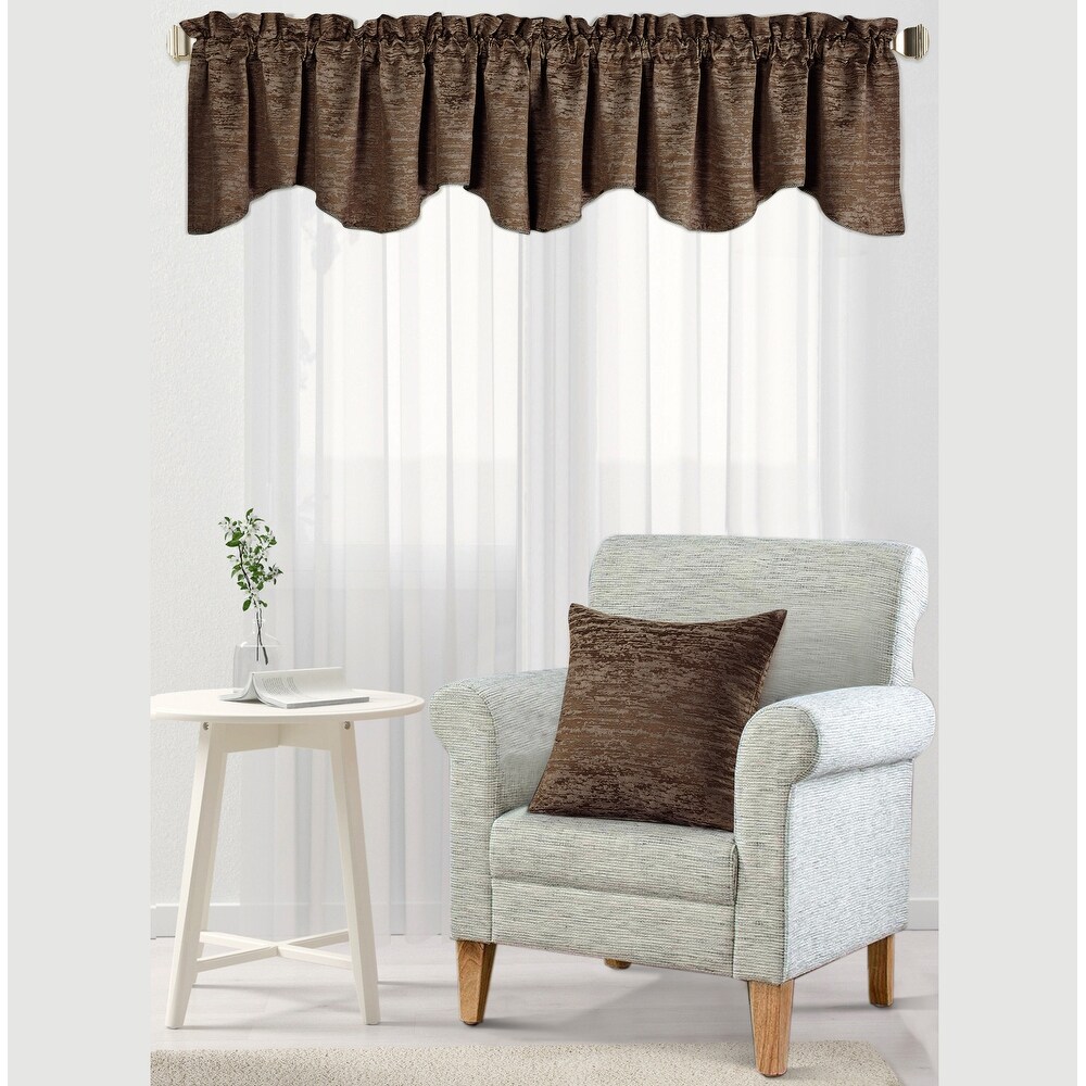 Peralta Jacquard Chenille Window Valance and Pillow Shell Set