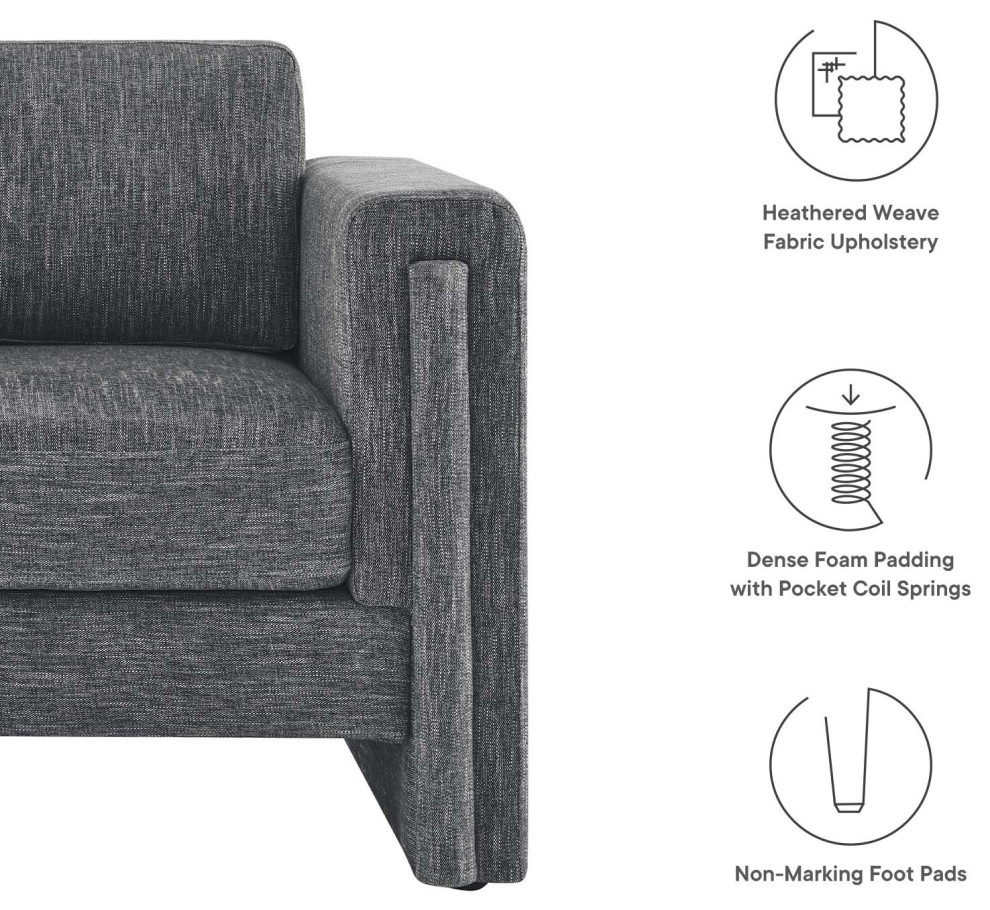 Visible Fabric Armchair   Gray   Transitional   Armchairs And Accent Chairs   by First of a Kind USA Inc  Houzz