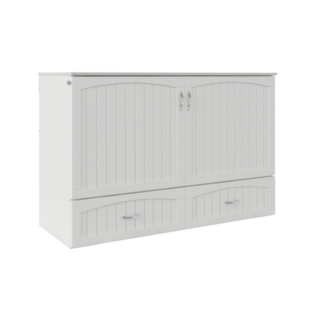 Aspen Queen Murphy Bed Chest with Mattress