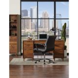 Modern Comfort Winsley Bonded Leather Mid-Back Manager's Chair， Black/Silver， BIFMA Certified