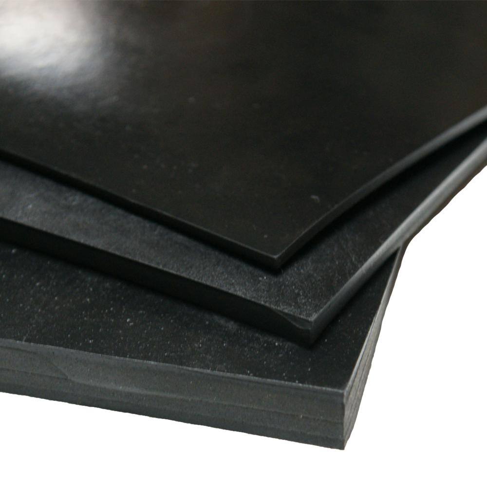 Rubber-Cal EPDM Rubber Sheet - 12 in. T x 24 in. W x 12 in. L - Black - 60A Durometer (2 sq. ft.) 31-016-500-012-024