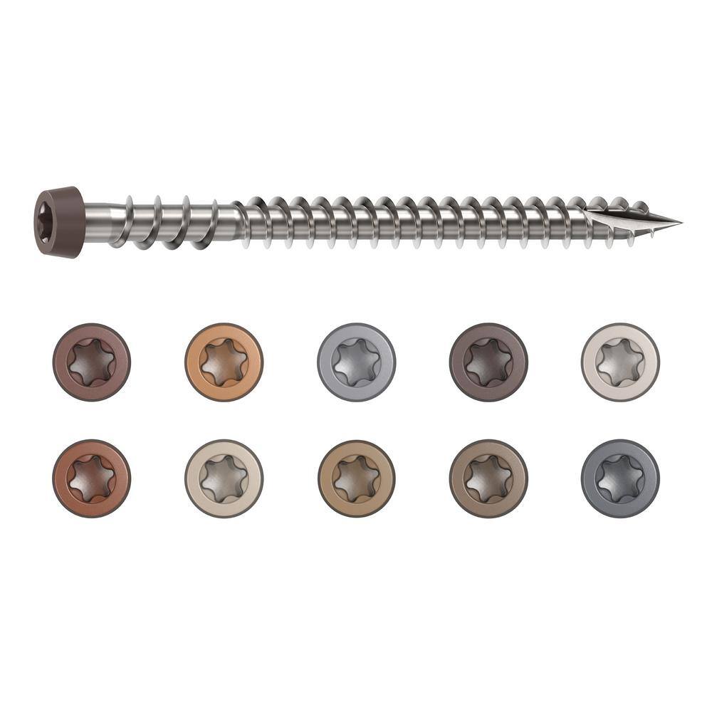 CAMO #10 2-12 in. 316 Dark Brown Premium Star Drive Flat Undercut Screws Stainless Steel Composite (1750-Count) 0367159DS