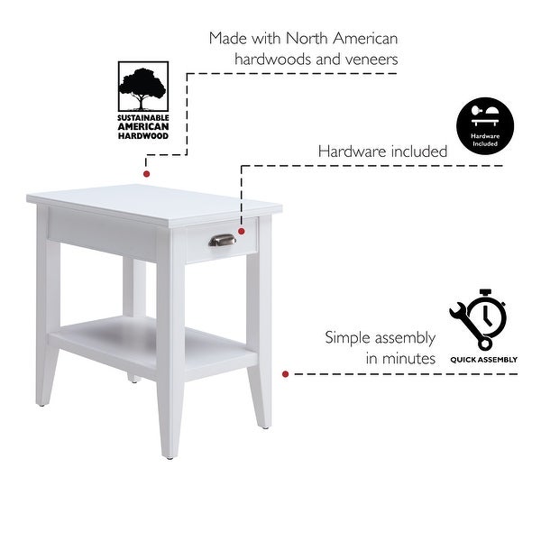 Leick Home 10506 Laurent One Drawer Narrow Side Table with Shelf