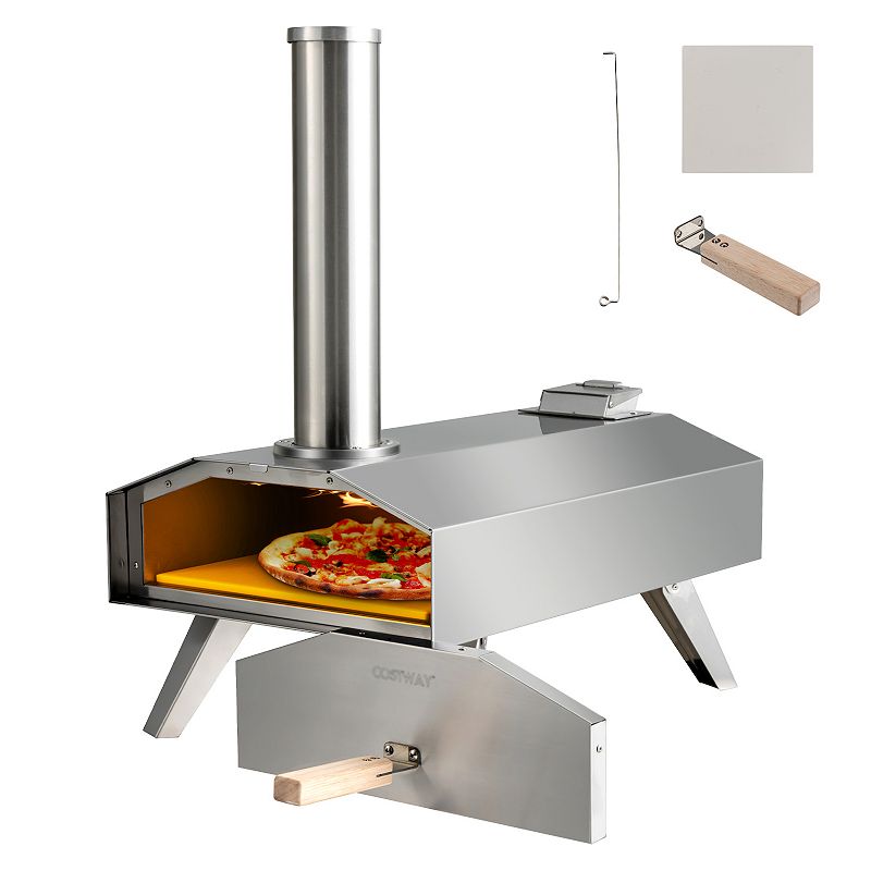 Wood Pellet Outdoor Pizza Oven with 12 Inch Pizza Stone