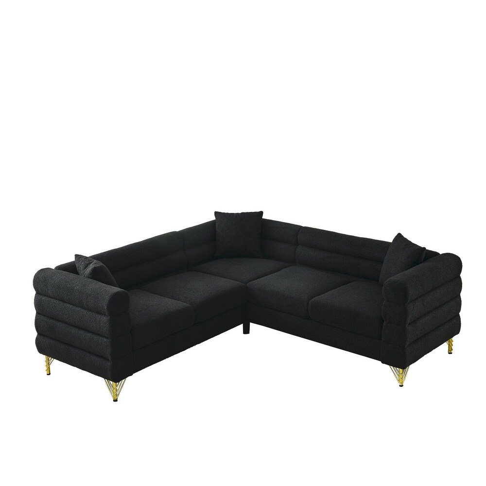 81.5Inch Corner Sofa Covers Oversized 5 Seater Sofa Set L Shaped Sectional Couch with Cushions for Livingroom