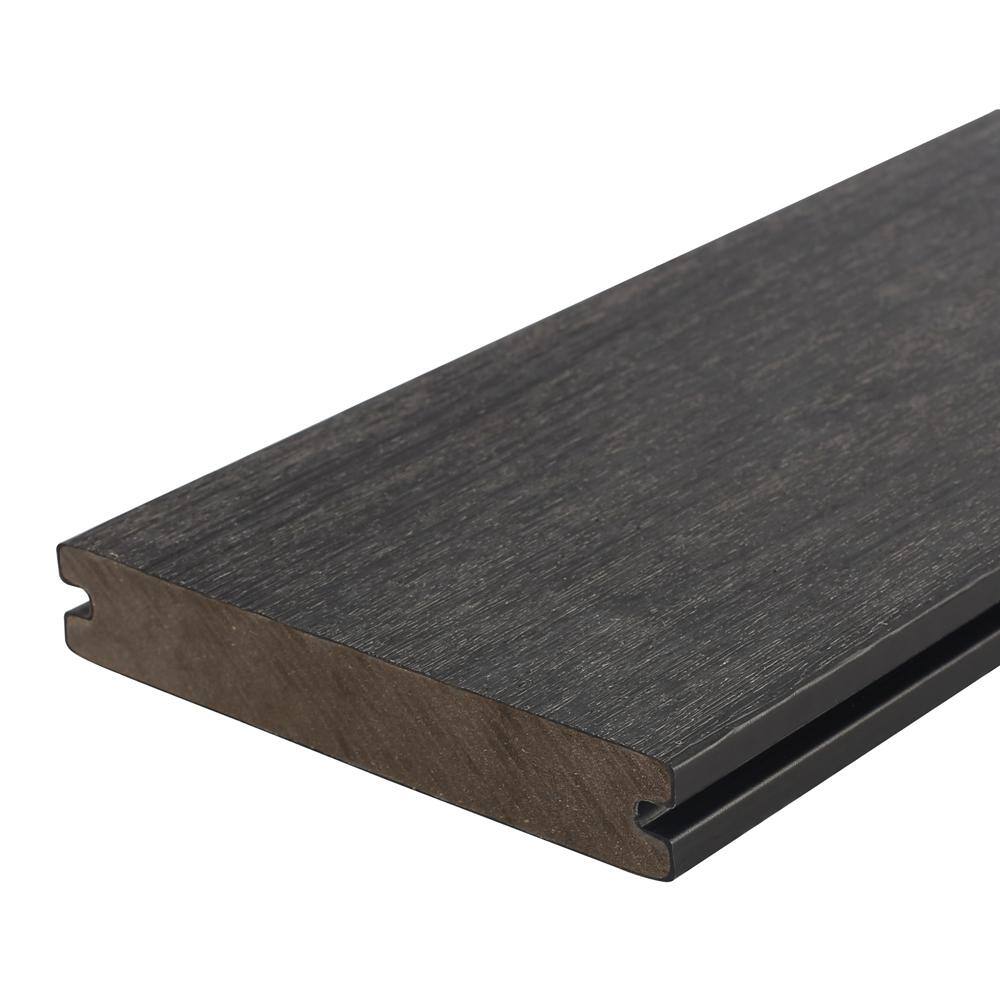 NewTechWood UltraShield Naturale Magellan 1 in. x 6 in. x 8 ft. Hawaiian Charcoal Solid with Groove Composite Decking Board US01-8-CH