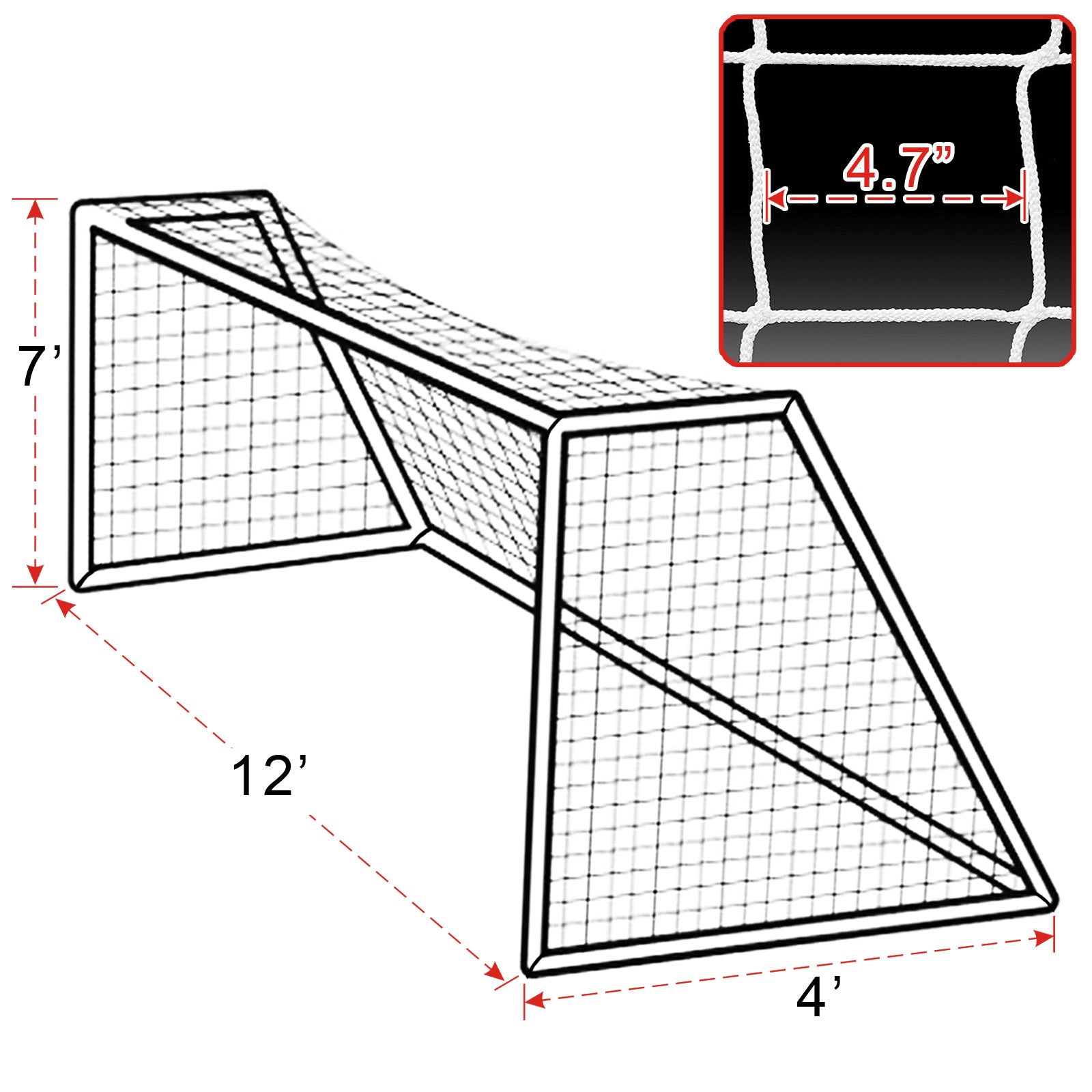 New Portable 12'x7' Official Size Soccer goal Net Football Training