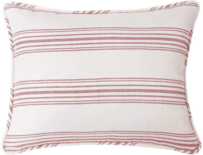 Red Ticking Stripe Standard Sham