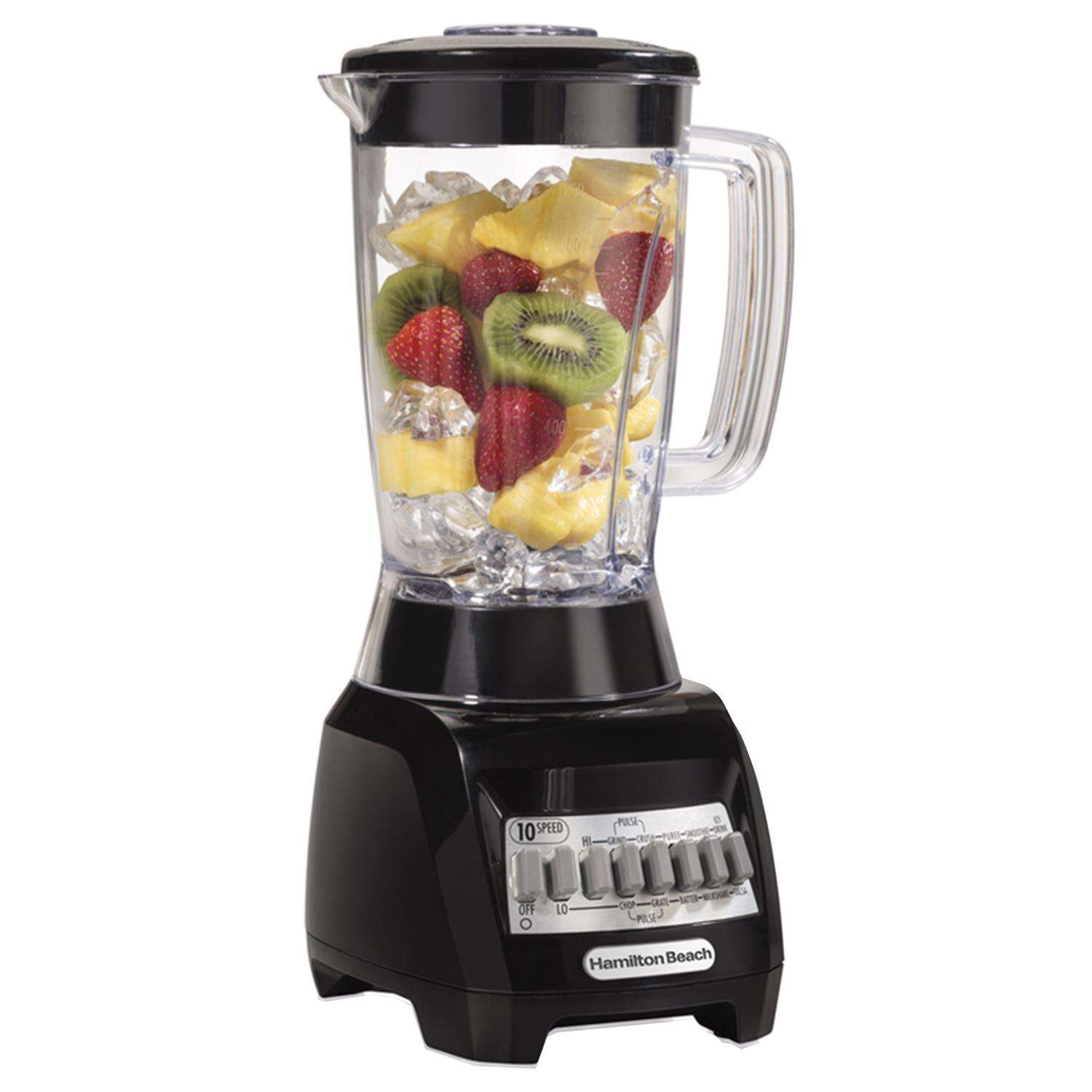 Hamilton Beach Wave Maker Black Plastic Blender 48 oz 10 speed