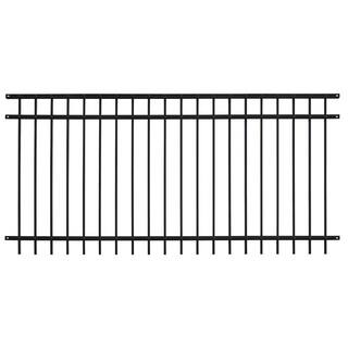 US Door and Fence Pro Series 4.84 ft. H x 7.67 ft. W Black Steel Adjustable Fence Panel FHF3R92X58US