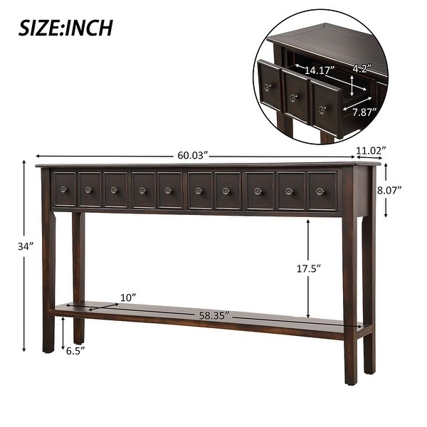 Entryway Console Table， 60