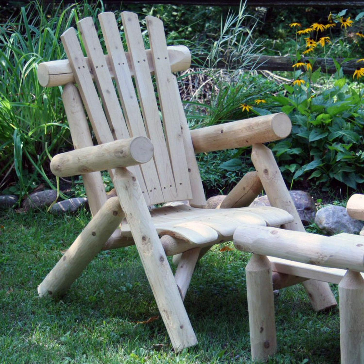 Lakeland Mills Classic Cedar Log Adirondack Chair