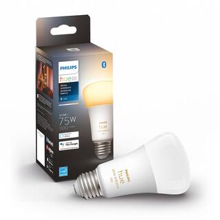 Philips Hue 75-Watt Equivalent A19 Smart LED Tuneable White Light Bulb with Bluetooth (1-Pack) 563239