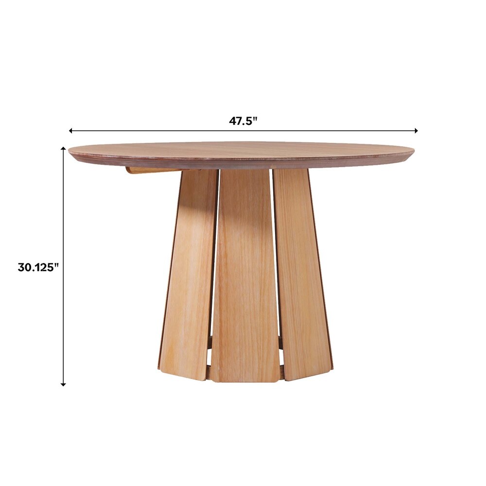 Middlebrook Designs 48 inch Round Solid Wood Pedestal Dining Table