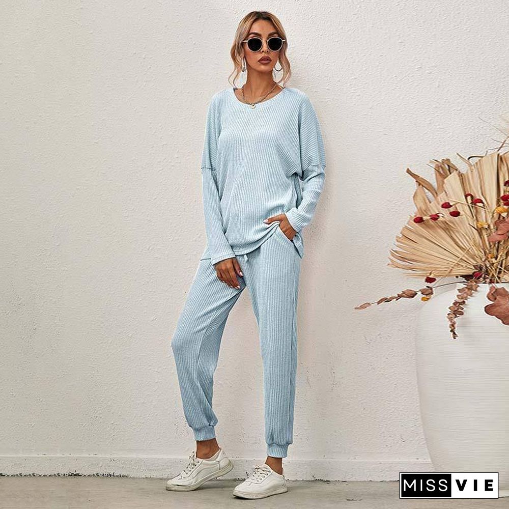 Autumn Winter Loose 2 Piece Set Women Knitted Suit woman Tracksuit Pants Sets sweat suits Outfis Ladies Casual Lounge Wear