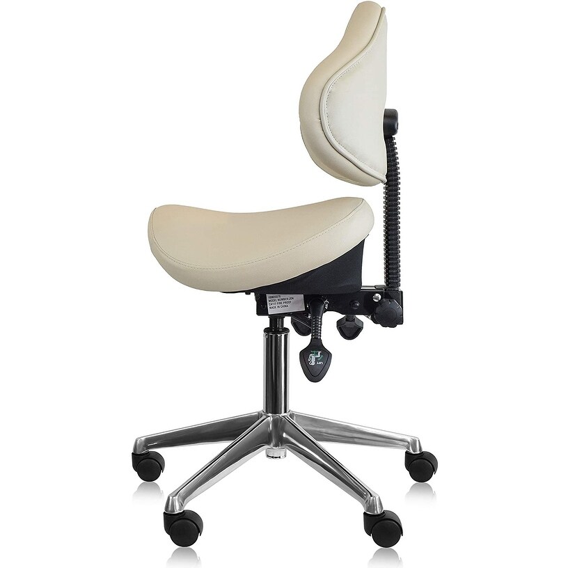 Ergonomic Adjustable Tilt Saddle Stool Chair With Back Support Home Office Exam Waiting Rooms Desk Dentistry Doctor