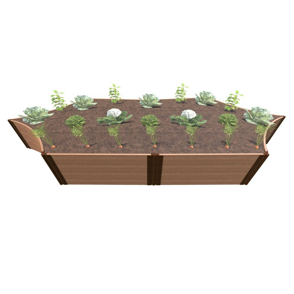 Frame It All 6 ft. x 16 in. x 22 in. Classic Sienna Composite 'Silver Salver Scalloped Raised Garden Bed - 1 in. Profile 800004066