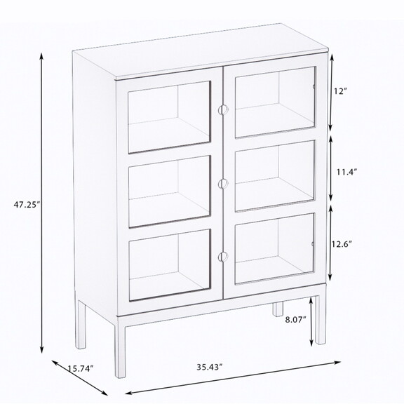 Two door Three tier Shelf Bookcase Cabinet W282S00...