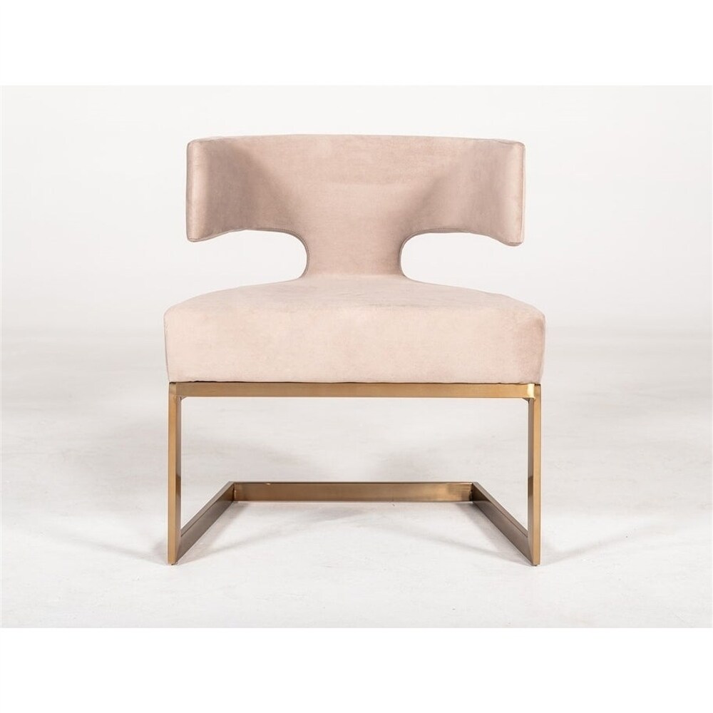 Modern Off White Velvet   Brass Dining Chair