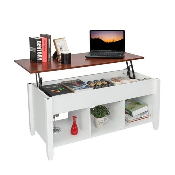 Modern Coffee Table Hidden Compartment and Lift Tablet