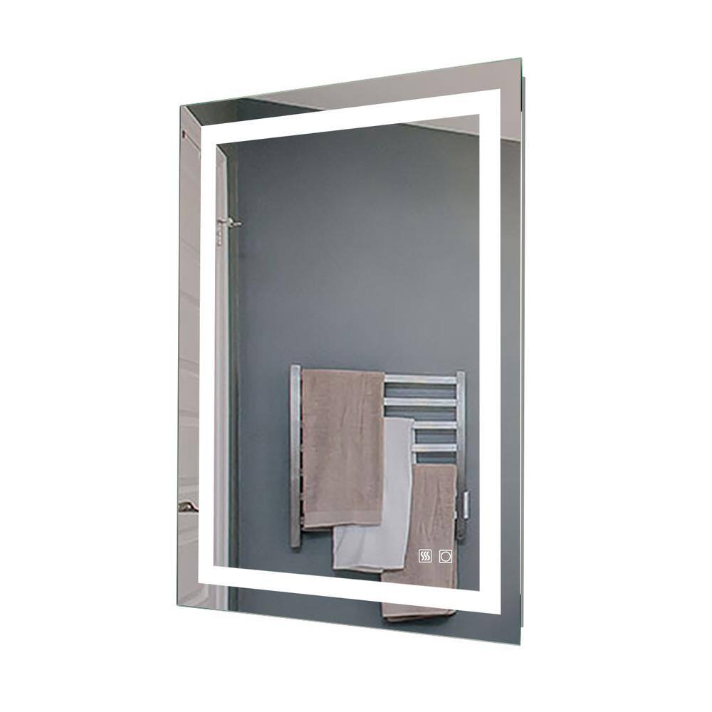 ExBrite 28 in. x 36 in. Frameless VerticalHorizontal Mounted Anti Fog Dimmable Front Lighted Bathroom Vanity Mirror Night Light JS-2836R-4-X-E