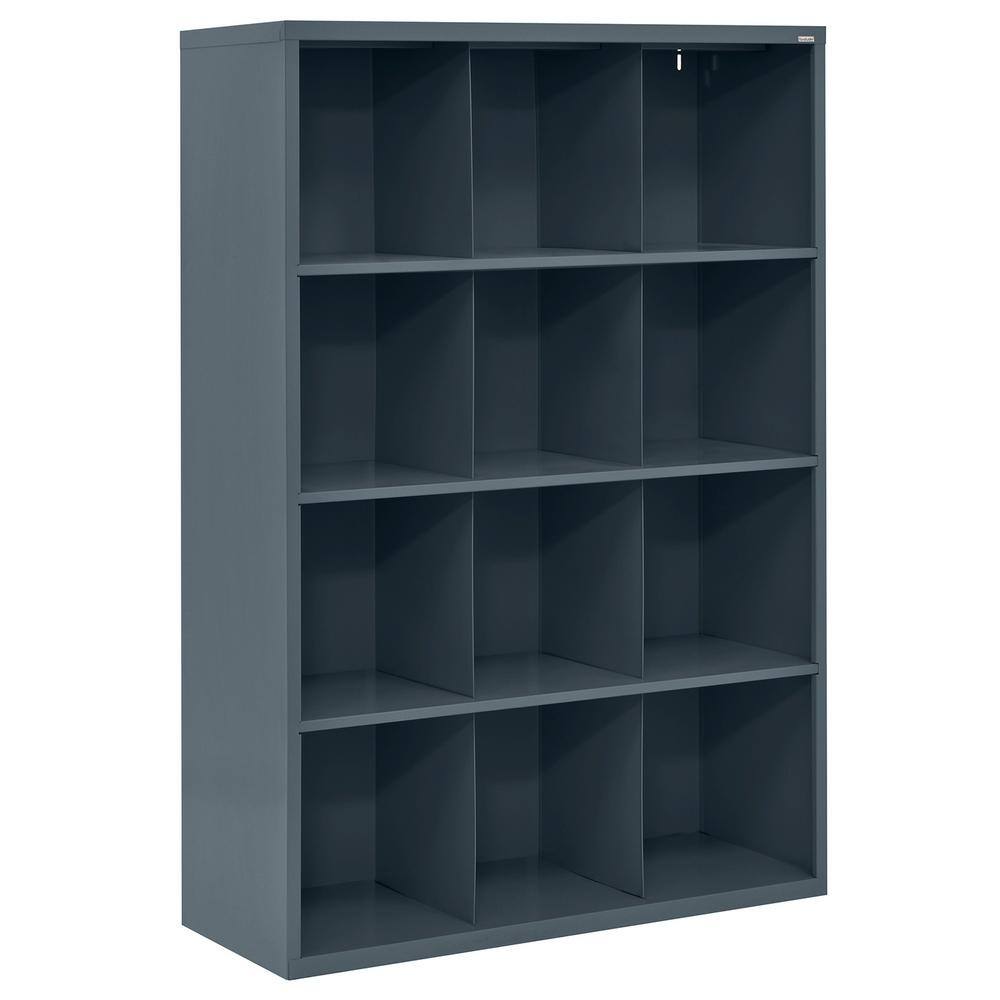 Sandusky Steel 12-Cube Organizer in Charcoal (66 in. H x 46 in. W x 18 in. D) IC00461866-02