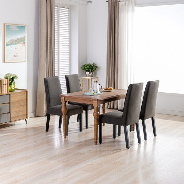 2 PCS Dining Chair Upholstered Chair with Solid Wood Legs for Dining