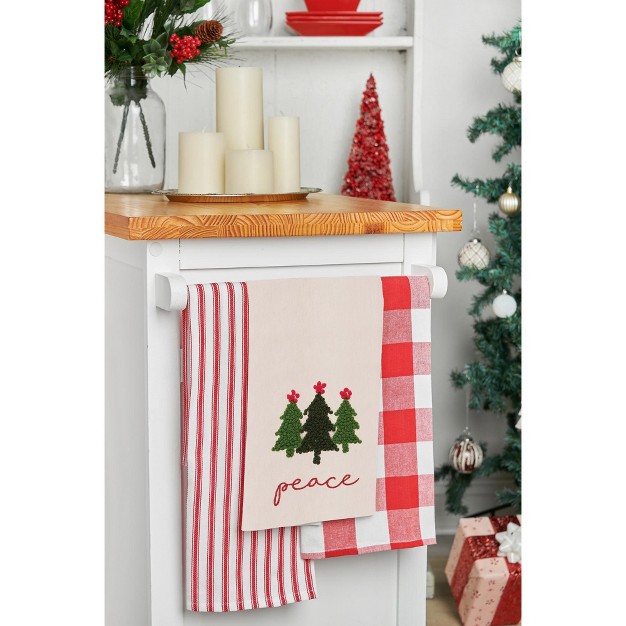 C amp f Home Peace Trees Embroidered Flour Sack Cotton Kitchen Towel