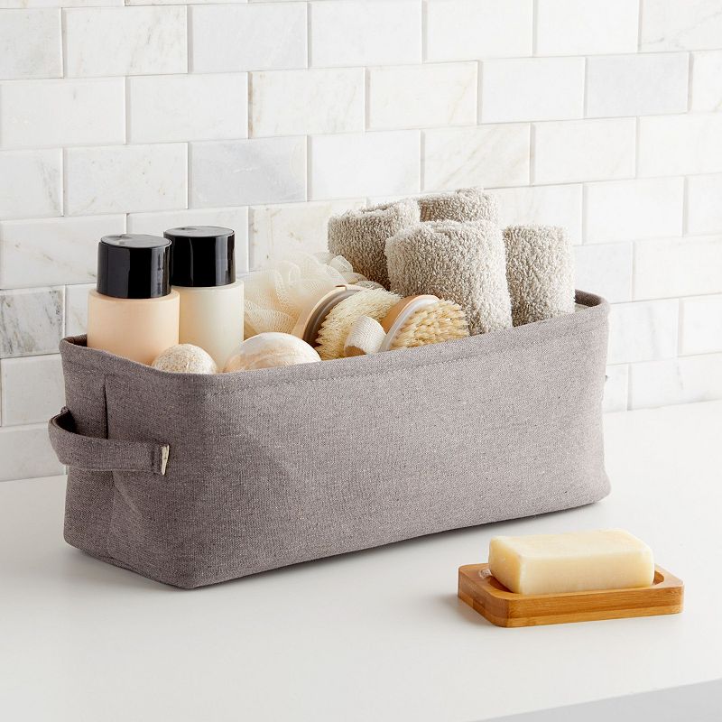 Juvale Grey Fabric Bathroom Storage Bin (16 x 6 x 5.5 Inches)