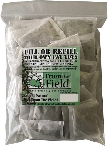 From The Field Catnip and Silver Vine Mix Tea Bags Cat Treats