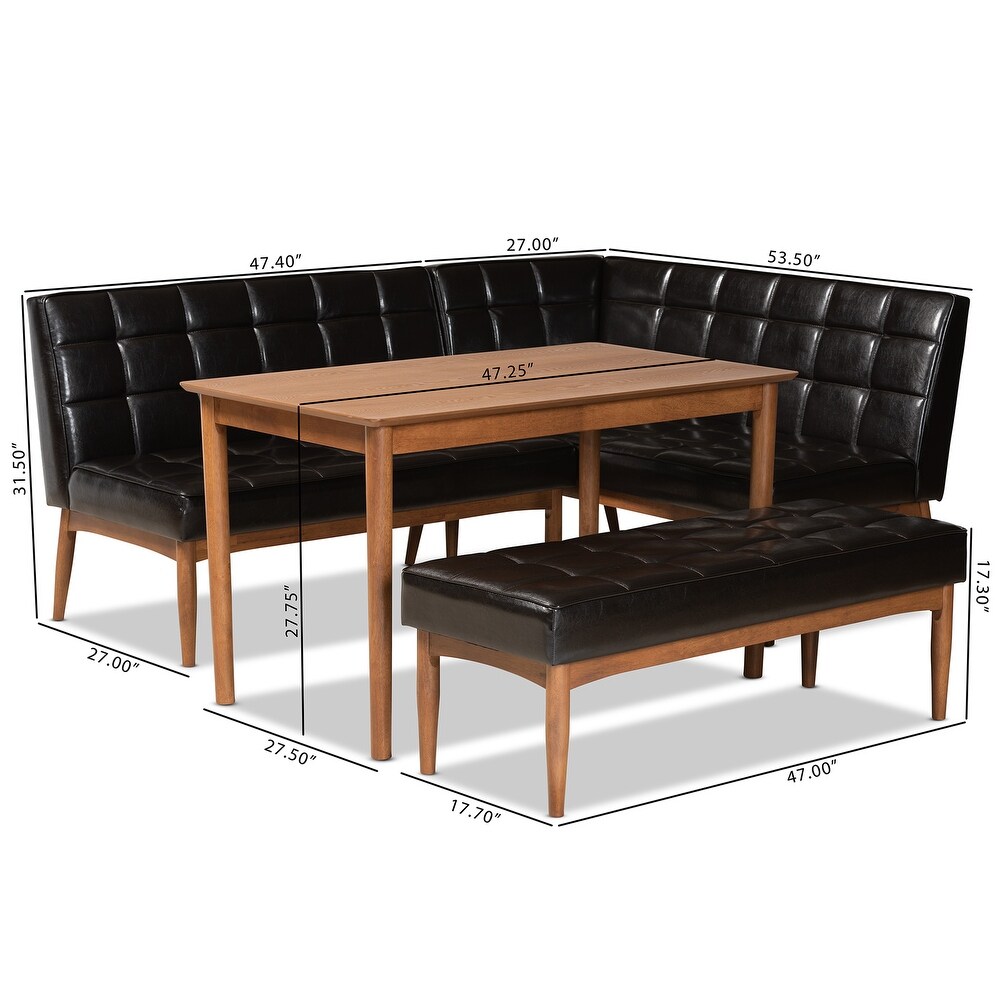 Sanford Mid Century Modern 4 Piece Dining Nook Set