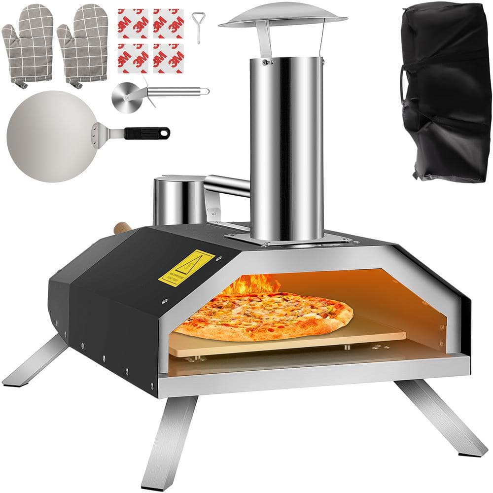 VEVOR Wood Burning Pizza Oven 12 in. Stainless Steel Portable Outdoor Pizza Oven with Complete Accessories for Outdoor Cooking BXSPSLXXJLKSJXQ21V0