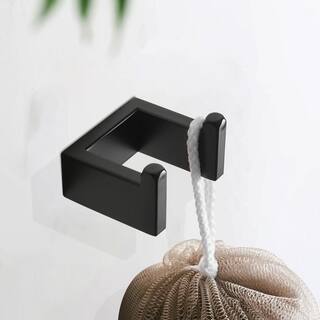 Satico Modern Single J-Robe Hook in Matte black FJB10224BM