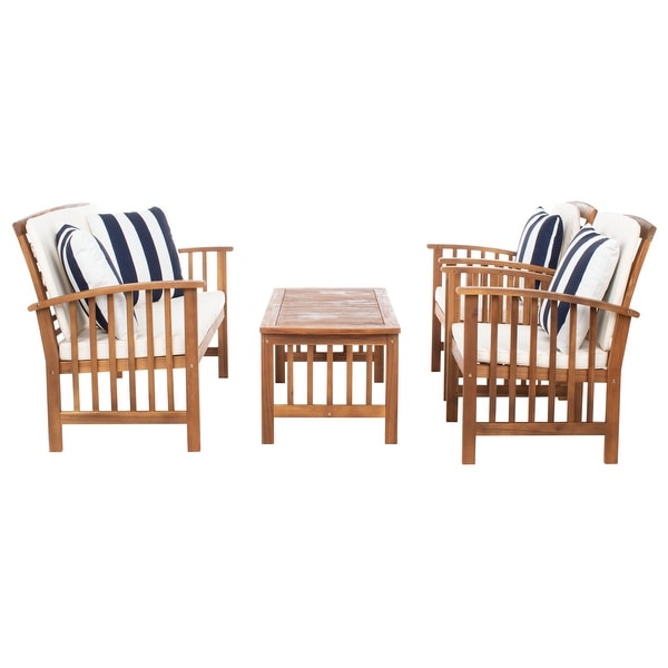 SAFAVIEH Outdoor Rocklin 4piece Conversation Patio Set