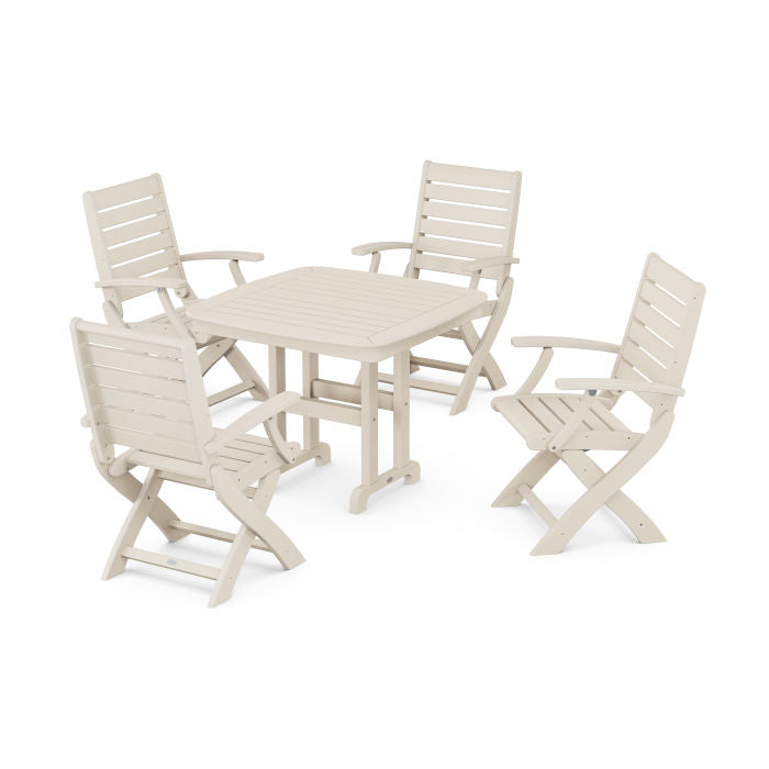 Polywood Signature Folding Chair 5-Piece Dining Set PWS1250-1