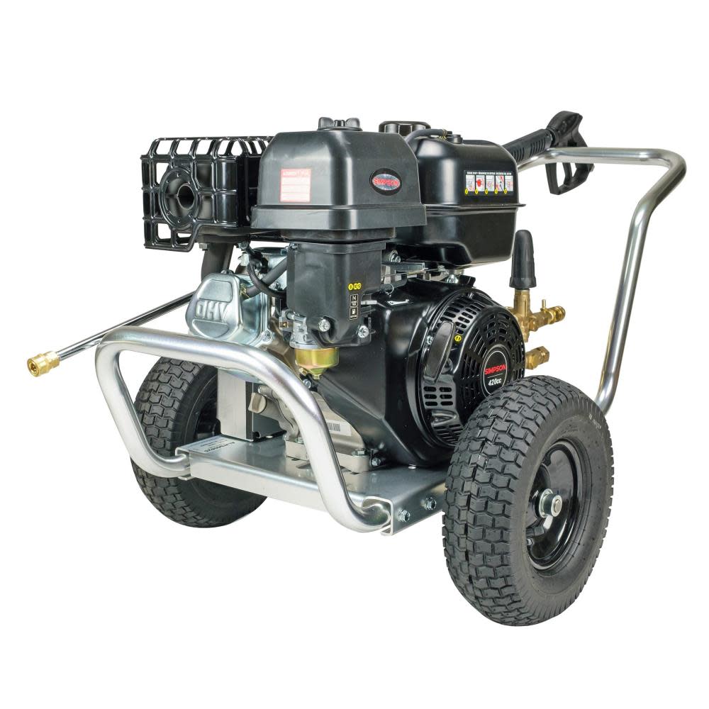 Aluminum Water Blaster 4400 PSI at 4.0 GPM SIMPSON 420 with AAA Triplex Plunger Pump Cold Water Professional Belt Drive Gas Pressure Washer (49-State) ;