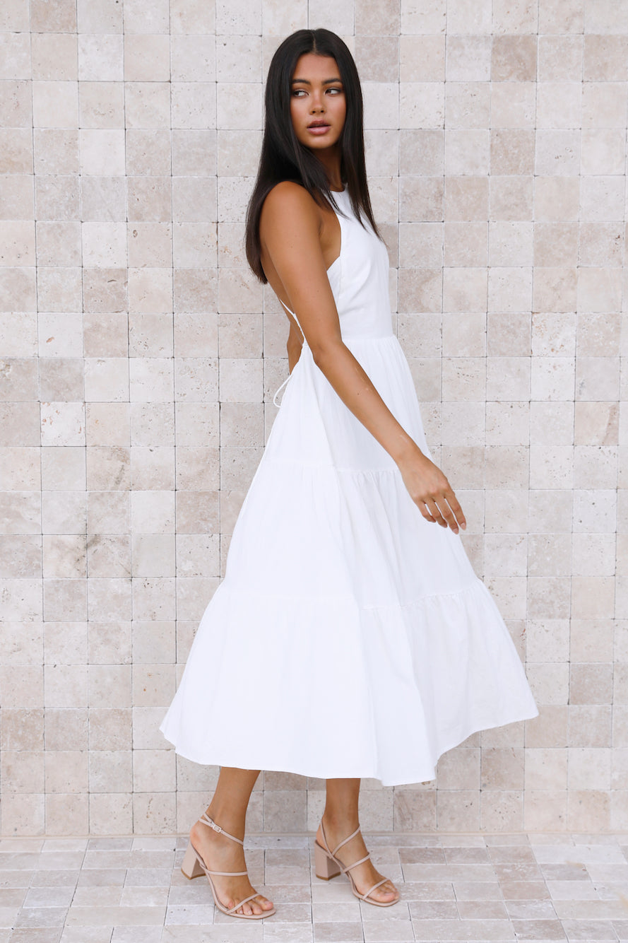 Rosy Cheeks Maxi Dress White