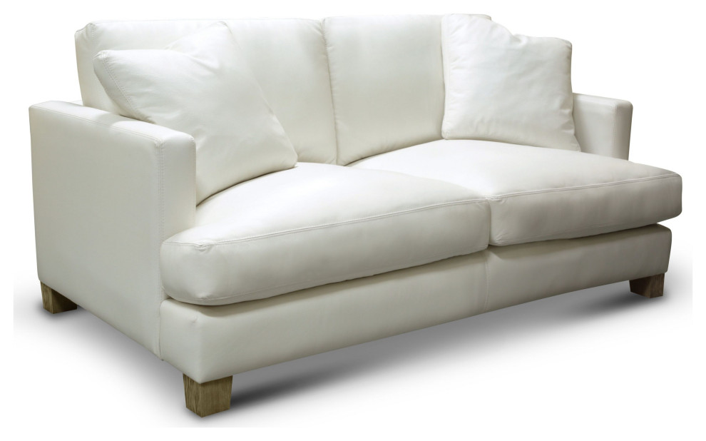 Galaxy 100% Top Grain Leather Modern Loveseat Sofa   Contemporary   Loveseats   by Hello Sofa Home  Houzz